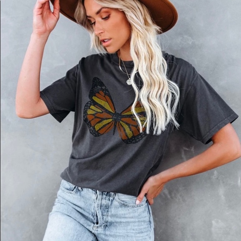 Social Butterfly Cotton Tee - RESERVED